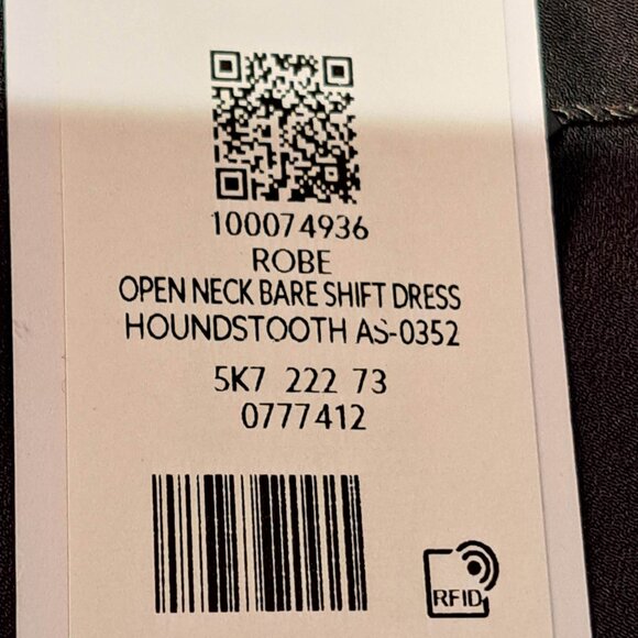NWT new with tag open neck bare shift dress in a thick material houndstooth - Picture 10 of 10
